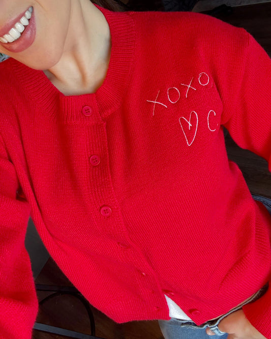 Custom Embroidered Handwritten Note Cardigan