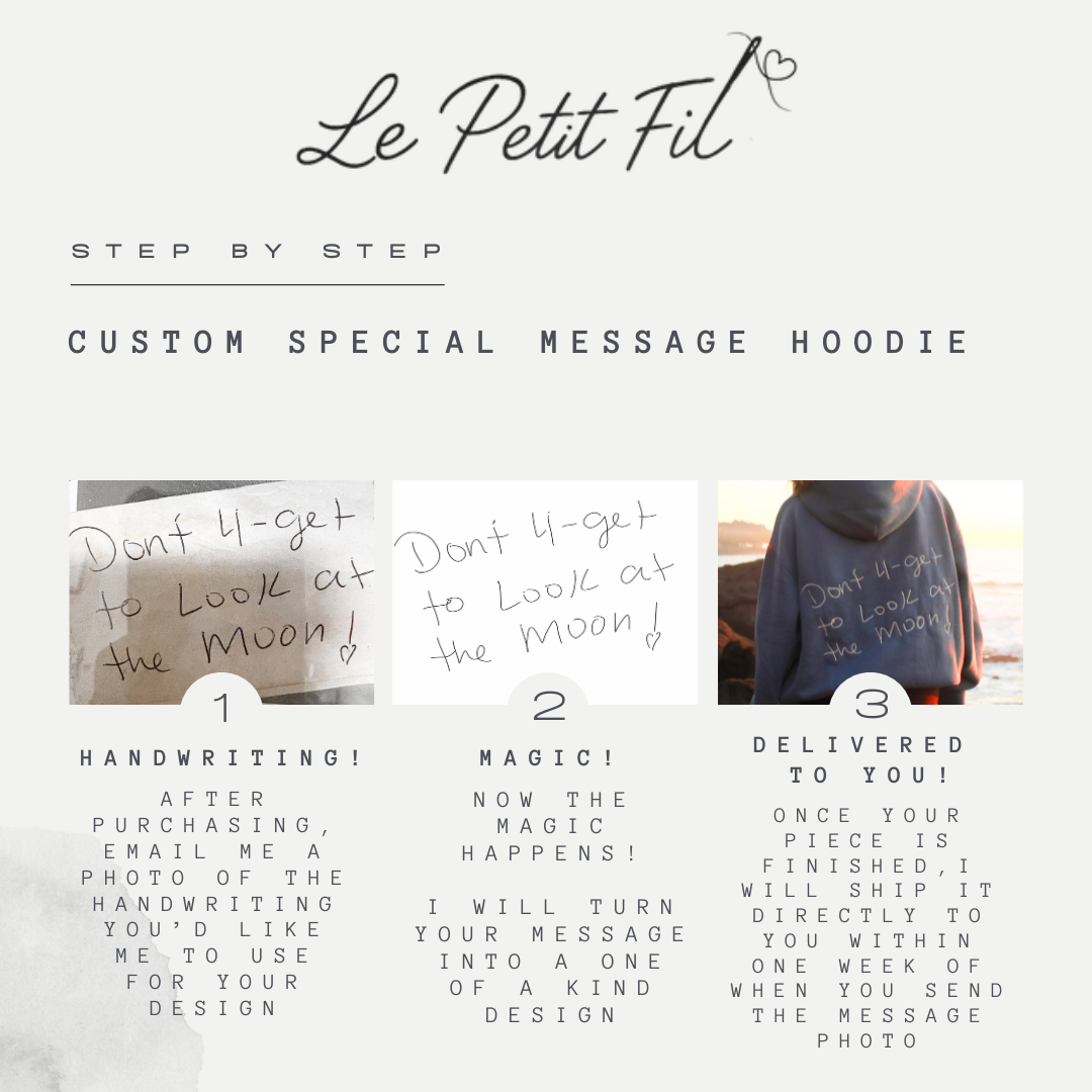 Custom Embroidered Handwritten Note Hoodie
