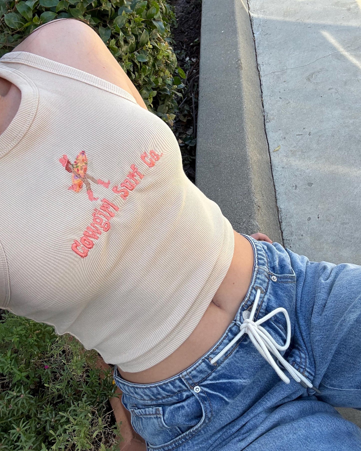 Custom Cowgirl Surf Co. Embroidered Tank