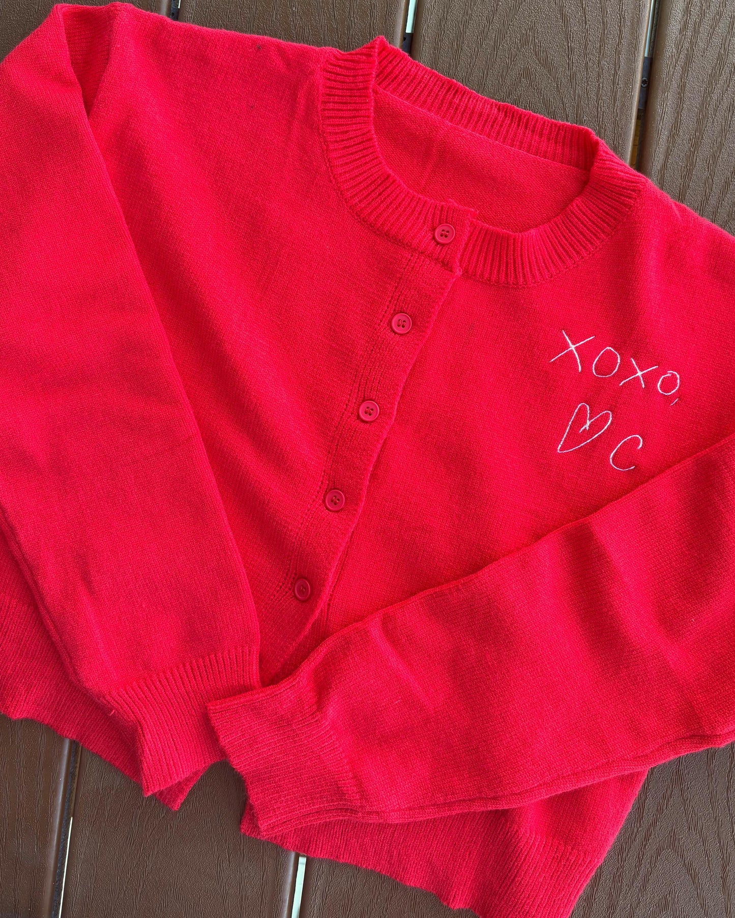 Custom Embroidered Handwritten Note Cardigan