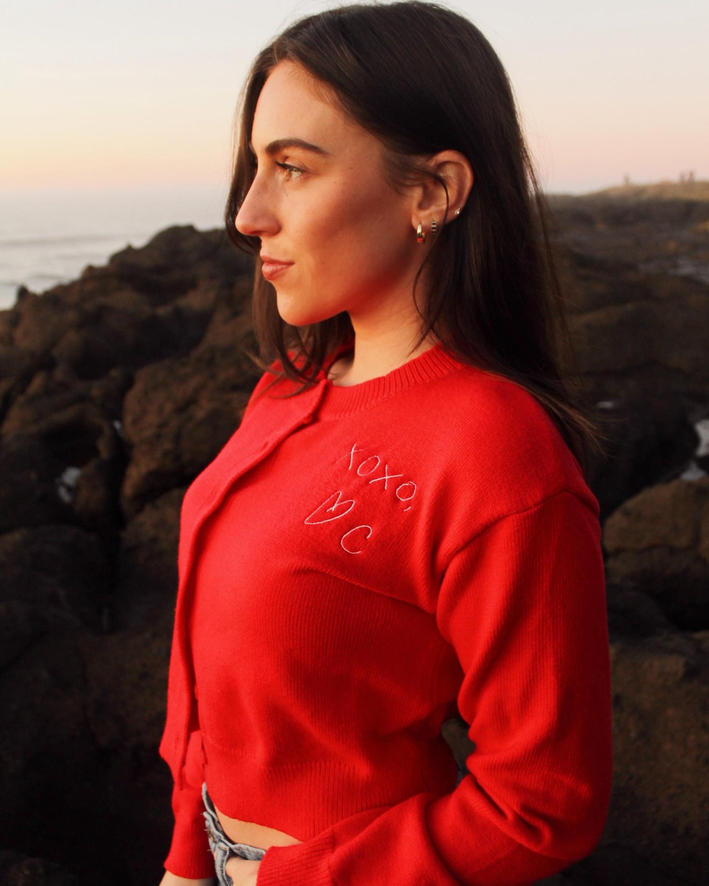 Custom Embroidered Handwritten Note Cardigan